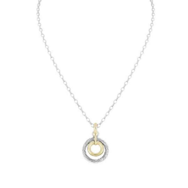 Cordão Circle With Inset Pendant Necklace 16-18"