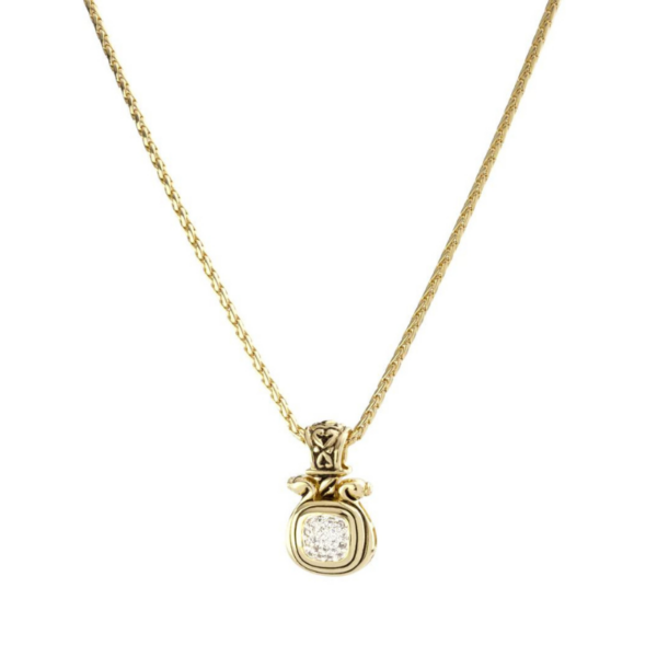 Anvil Gold & Pave Large Slider with 18" Chain Necklace