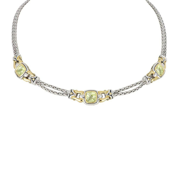 Square Three Station Necklace