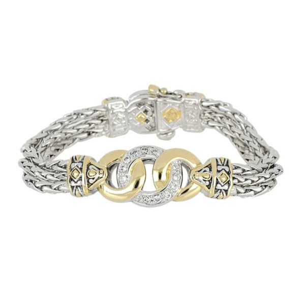 Three Circle CZ Bracelet 7"
