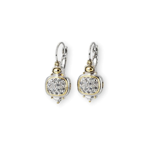 Pave Vertical French Wire Earrings