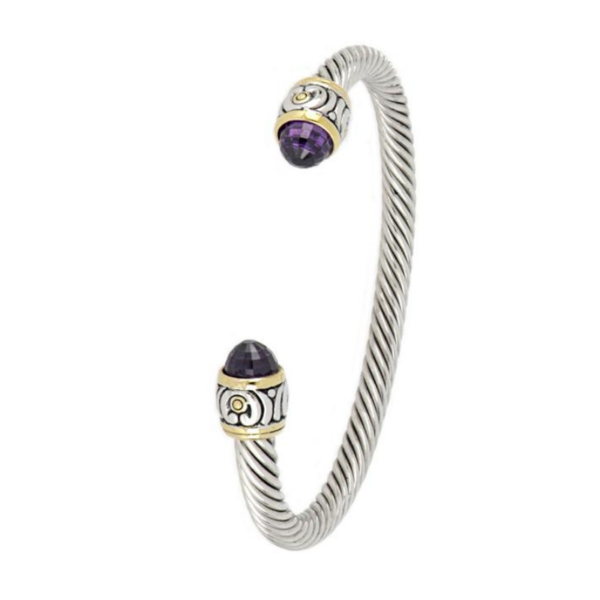 Small Nouveau Wire Cuff Amethyst
