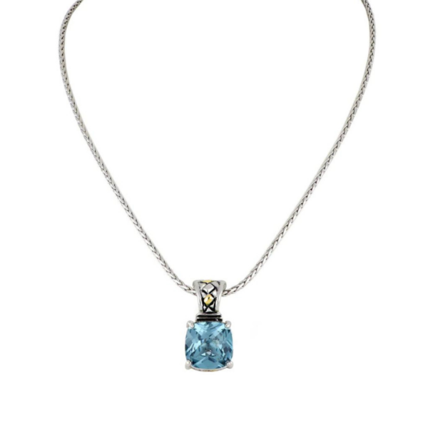 Square Cut Enhancer Charm  with 16" Chain