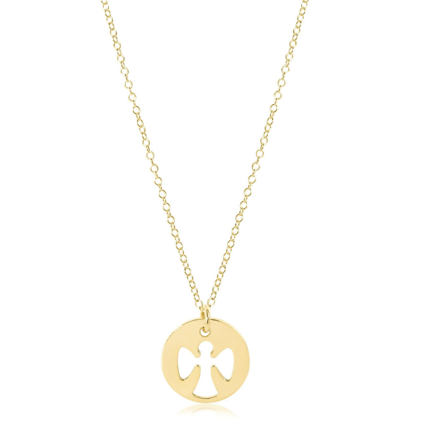 16" Necklace Gold - Guardian Angel Charm