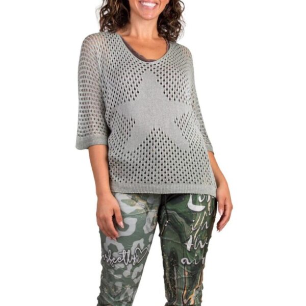 Star Knit Mesh Sweater