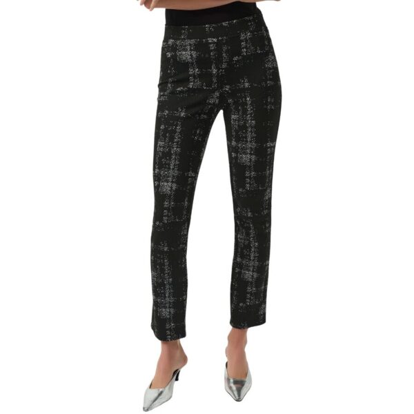 Jacquard Plaid Print Pull-On Pant