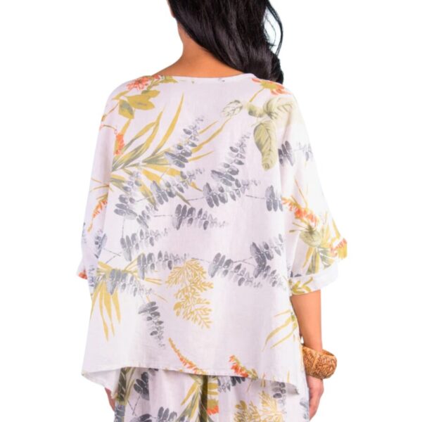 Lucy Kaftan Blouse - White Greenery - Image 2