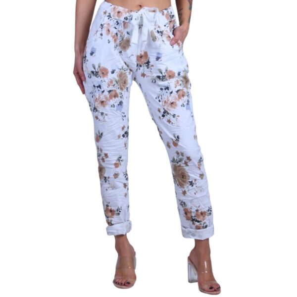 Casale Floral Pant - White