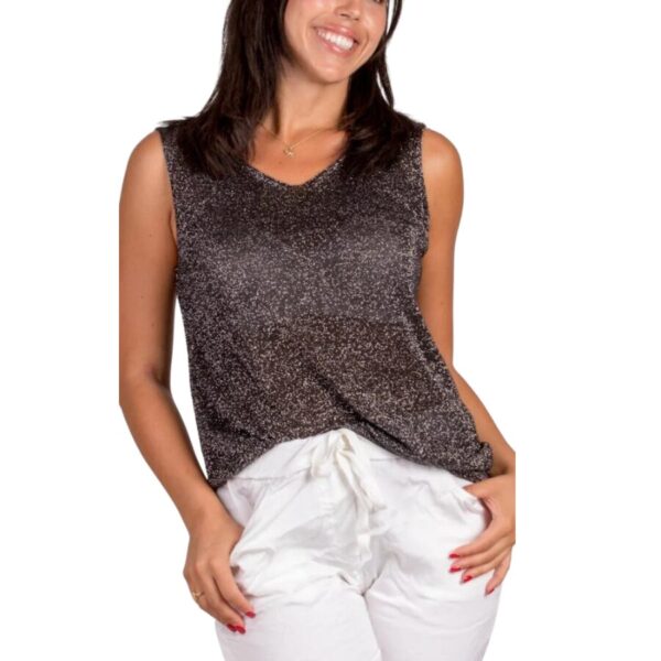 Shimmery Tank Top - Black