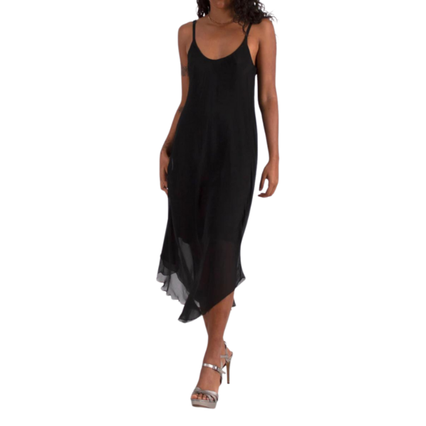 Midi Spaghetti Strap Dress - Black
