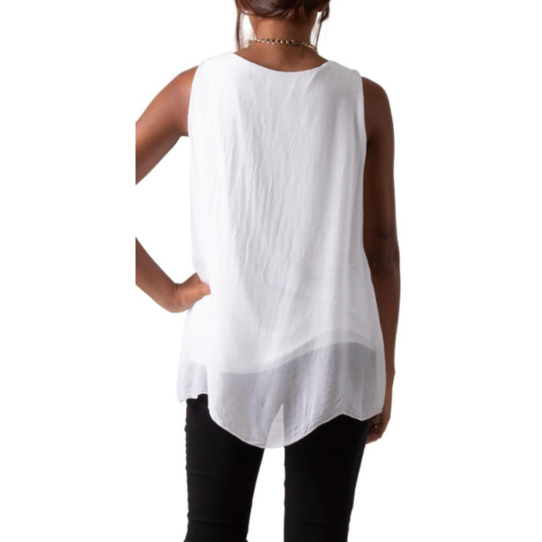 Fernanda Silk Top - White - Image 2
